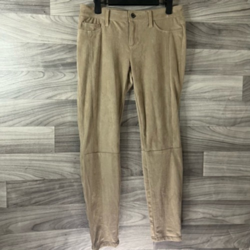 Guess Pants Womens 8/29 Beige Khaki Tan Power Skinny Low Rise Stretch Faux Suede